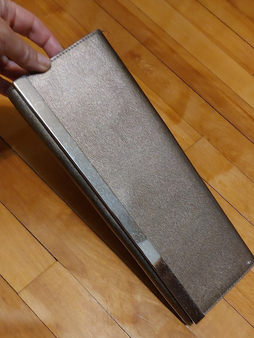 💚3/$30 ALDO Metallic Bronze Long Envelope Evening Clutch Bag 4x11